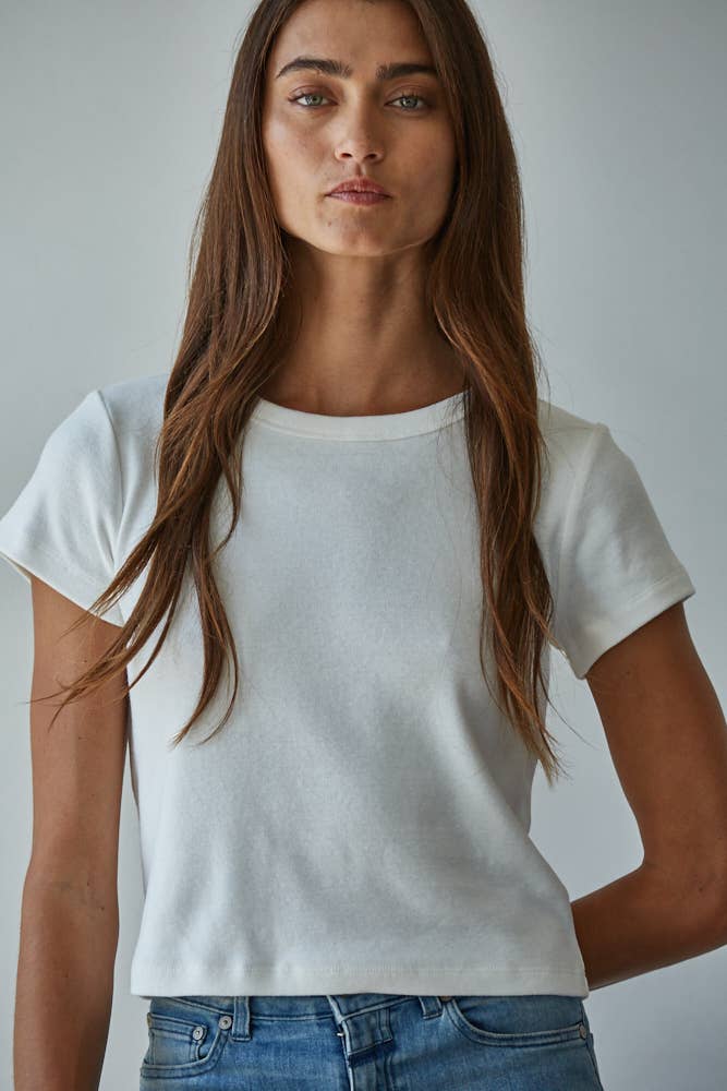 Round Neck Short Sleeve - White
