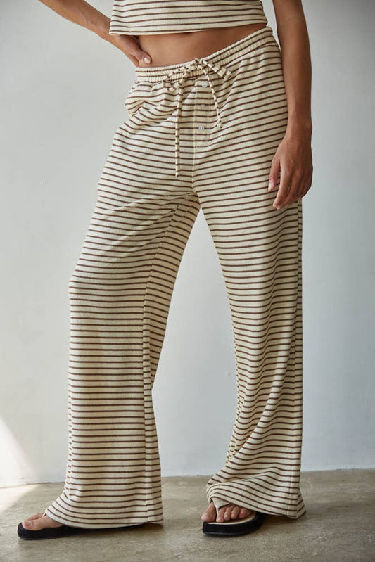 Cream Mocha Stripe Pants