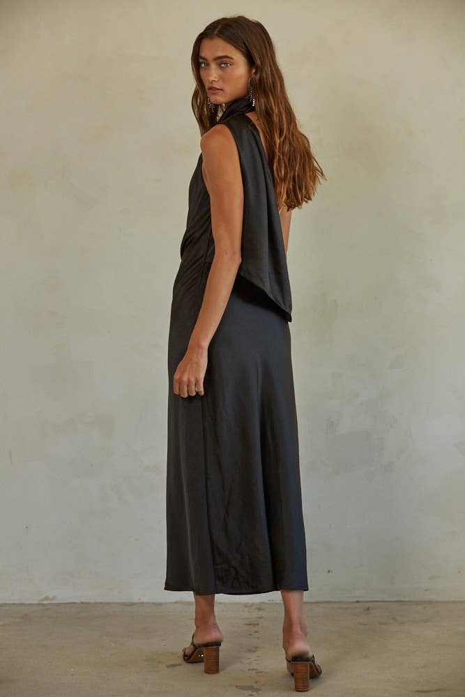 Fifth Avenue Satin Dress - Black