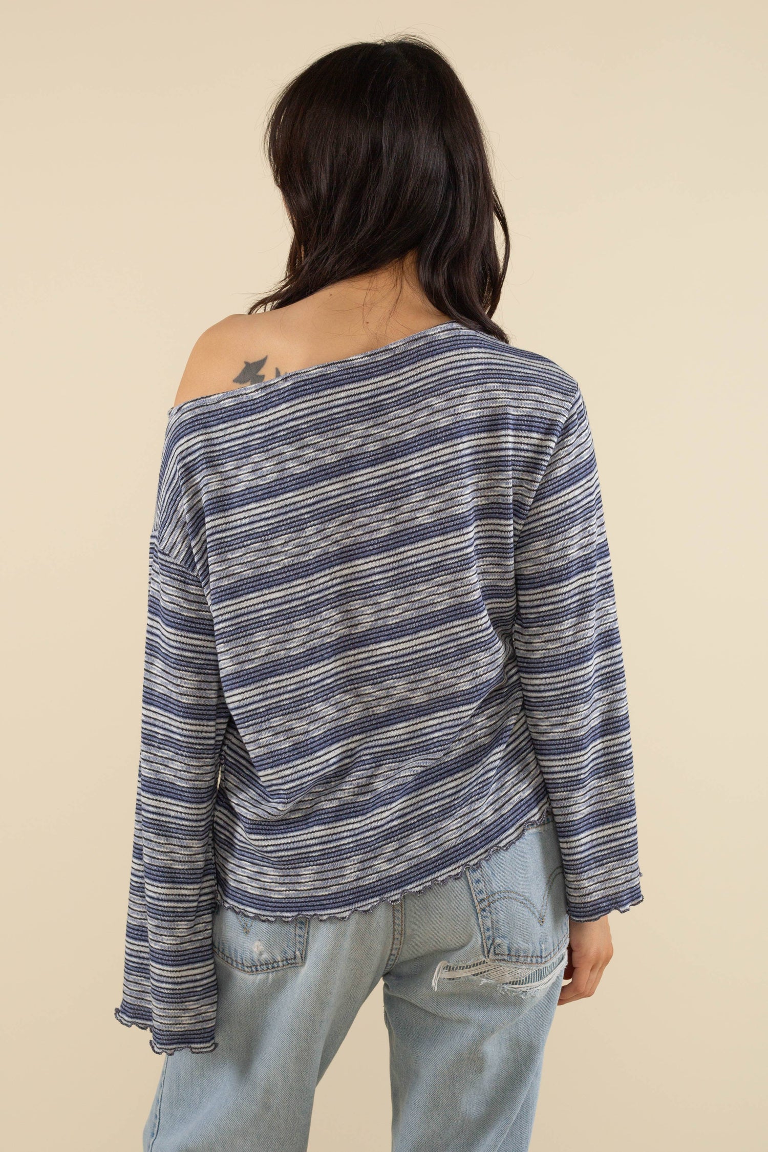 Colby Boat Neck Top - Navy