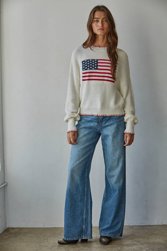 Crew American Flag Sweater