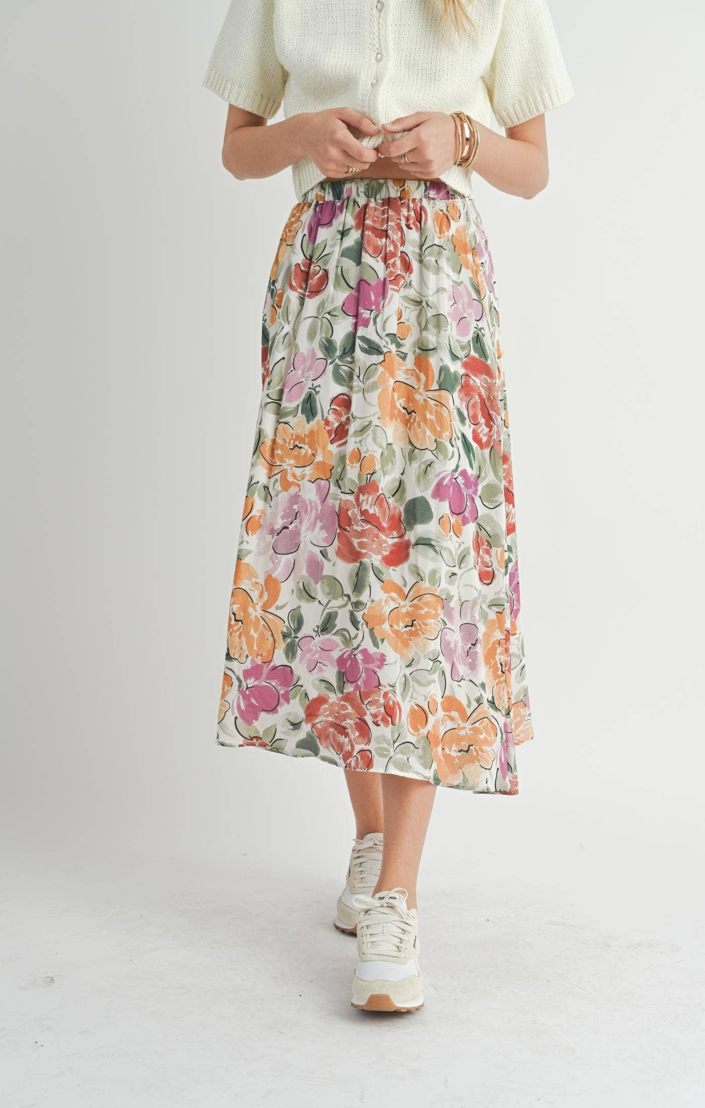 Treasures Gathered Midi Skirt: MULTI