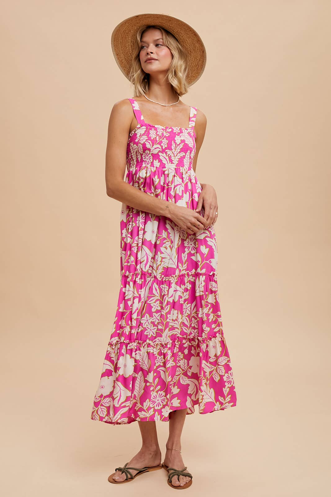 Orchid Smocked Midi Dress