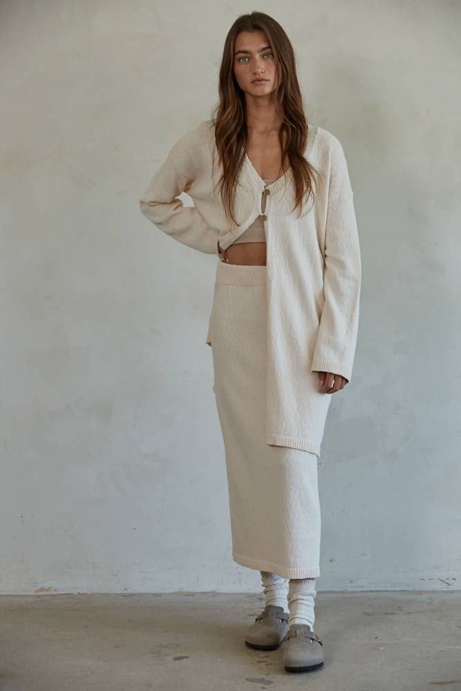 Long Midi Cardigan - Cream