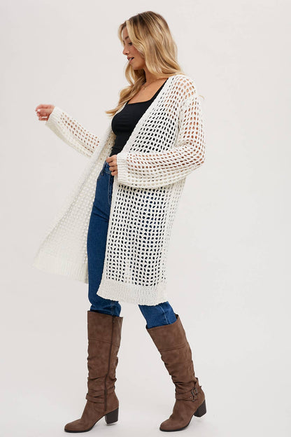 Open Knit Longline Cardigan