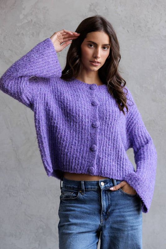 Purple Knit Cardigan