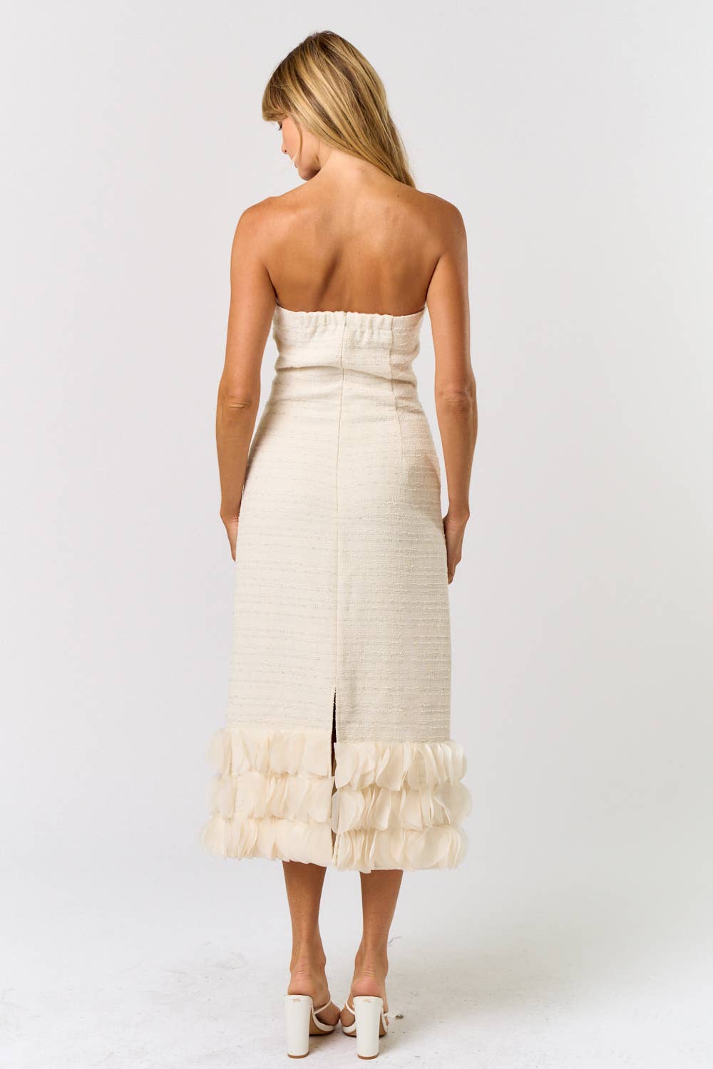 Tweed Strapless Maxi Dress