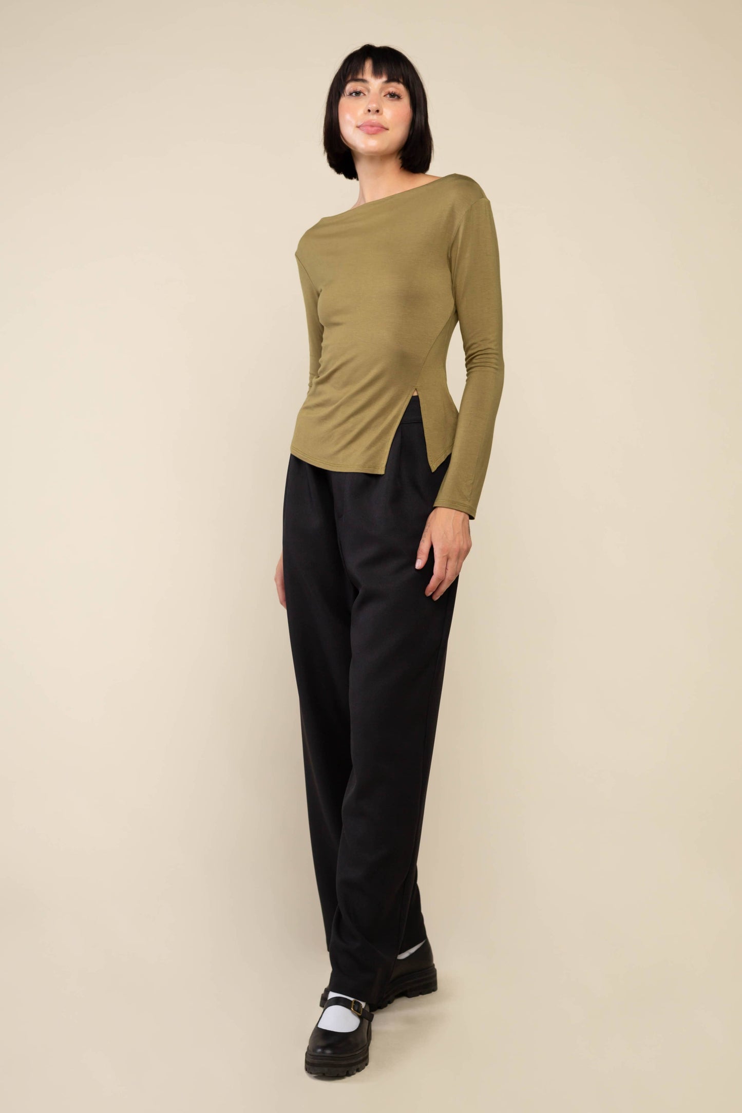 Salem Long Sleeve Boat Neck Top