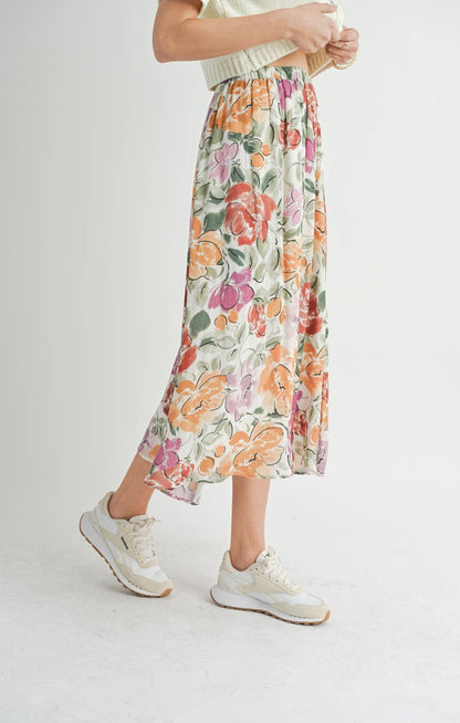 Treasures Gathered Midi Skirt: MULTI