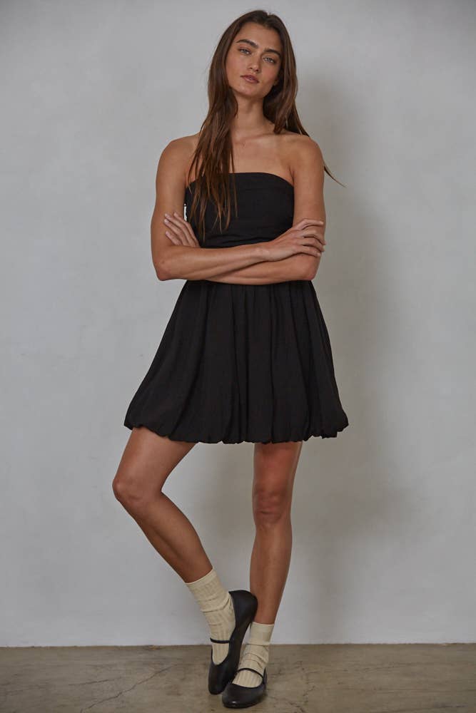Black Bubble Mini Dress