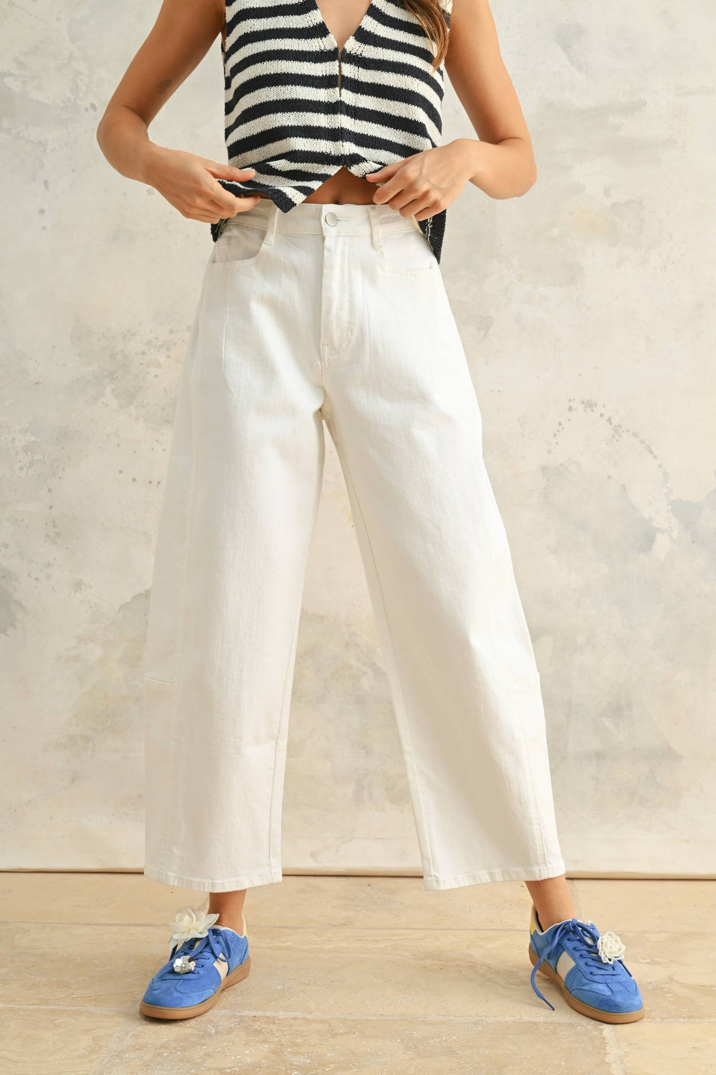 Loose White Denim Pants
