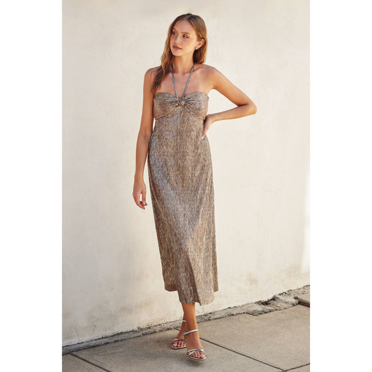 Gold Foiled Maxi Dress