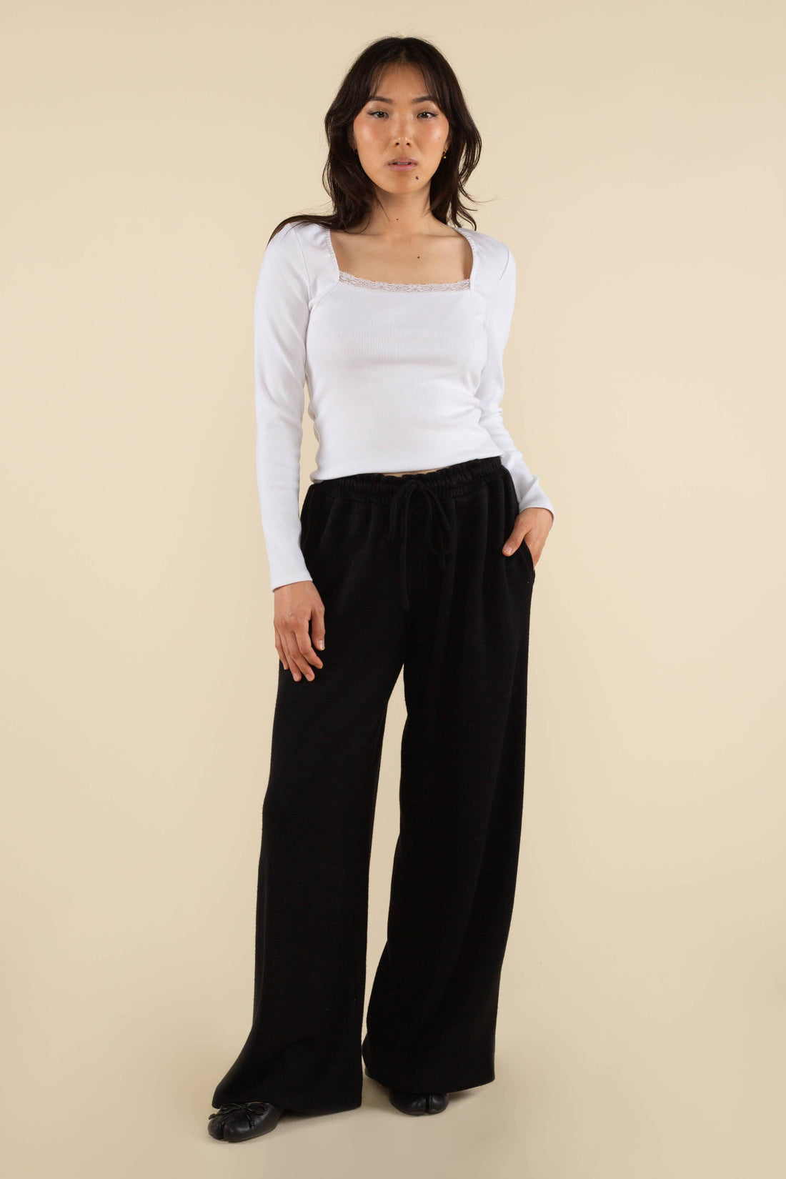 Florence Satin Pants: Black