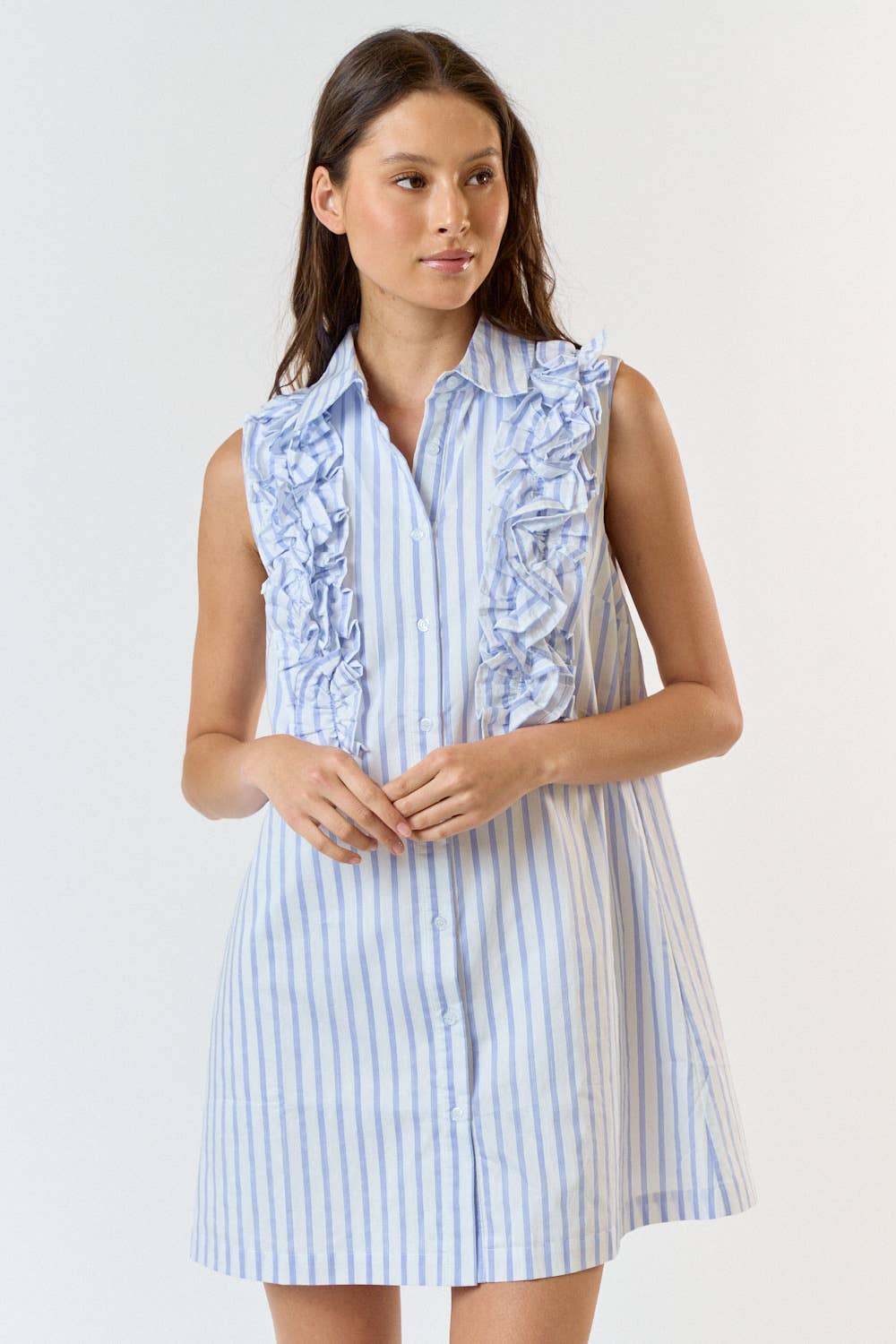 Ruffle Tank Shirt Dress