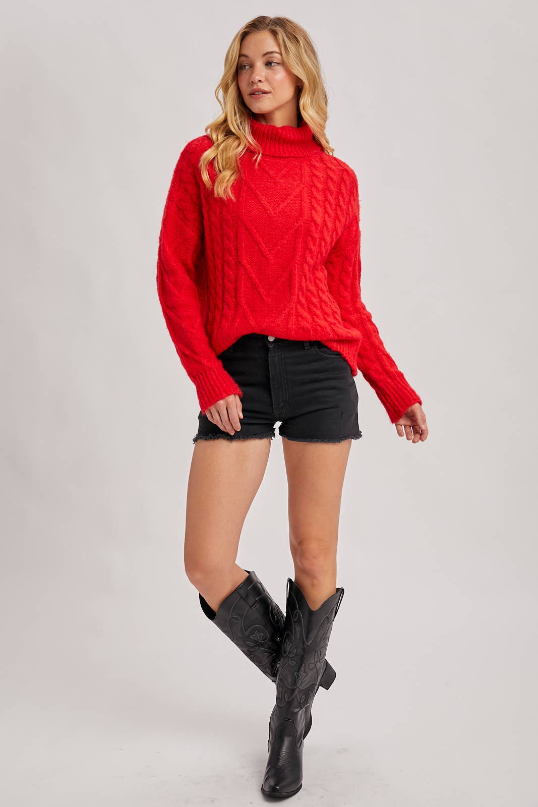 Scallop Hem Ruby Sweater
