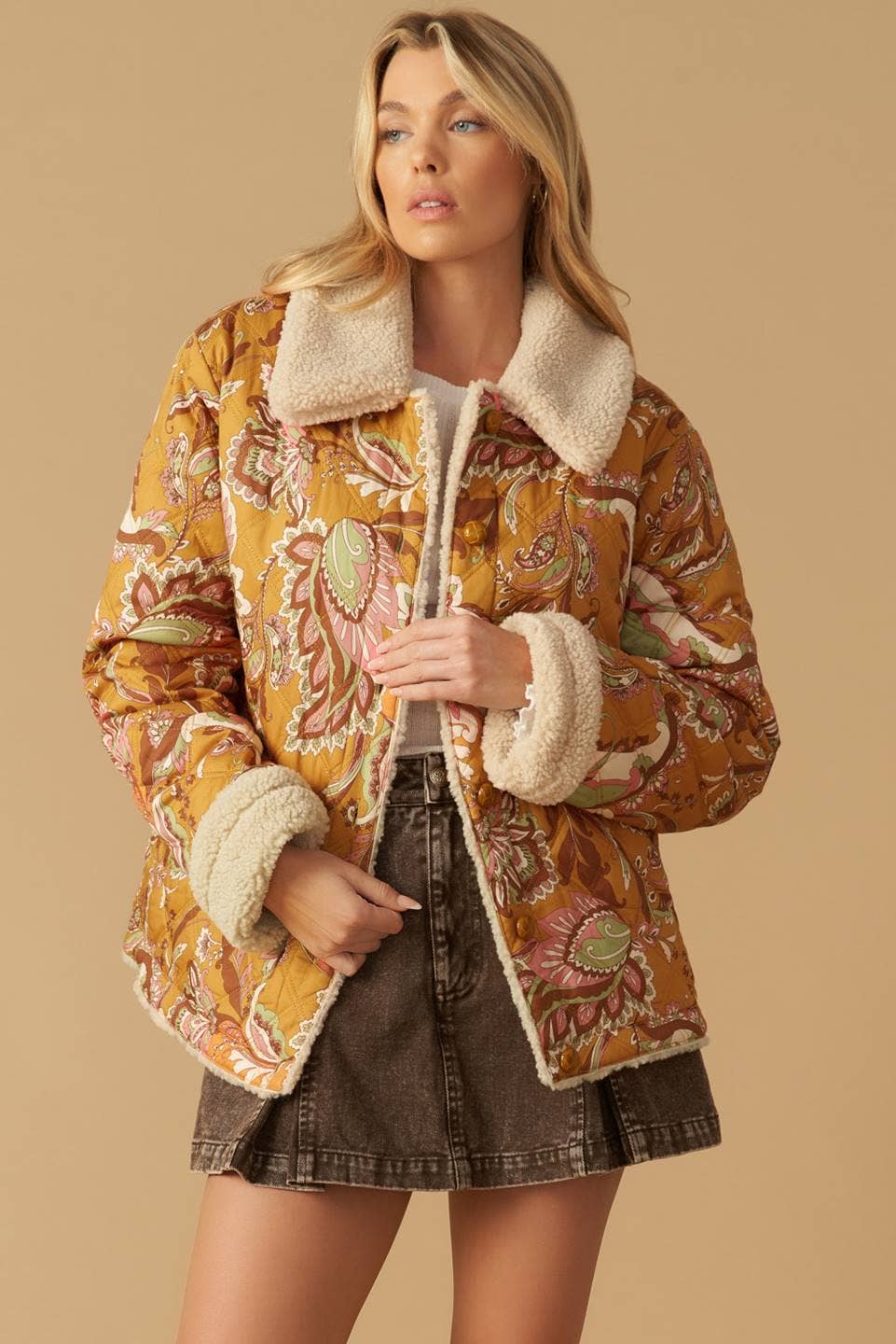 Printed Quilt Jacket