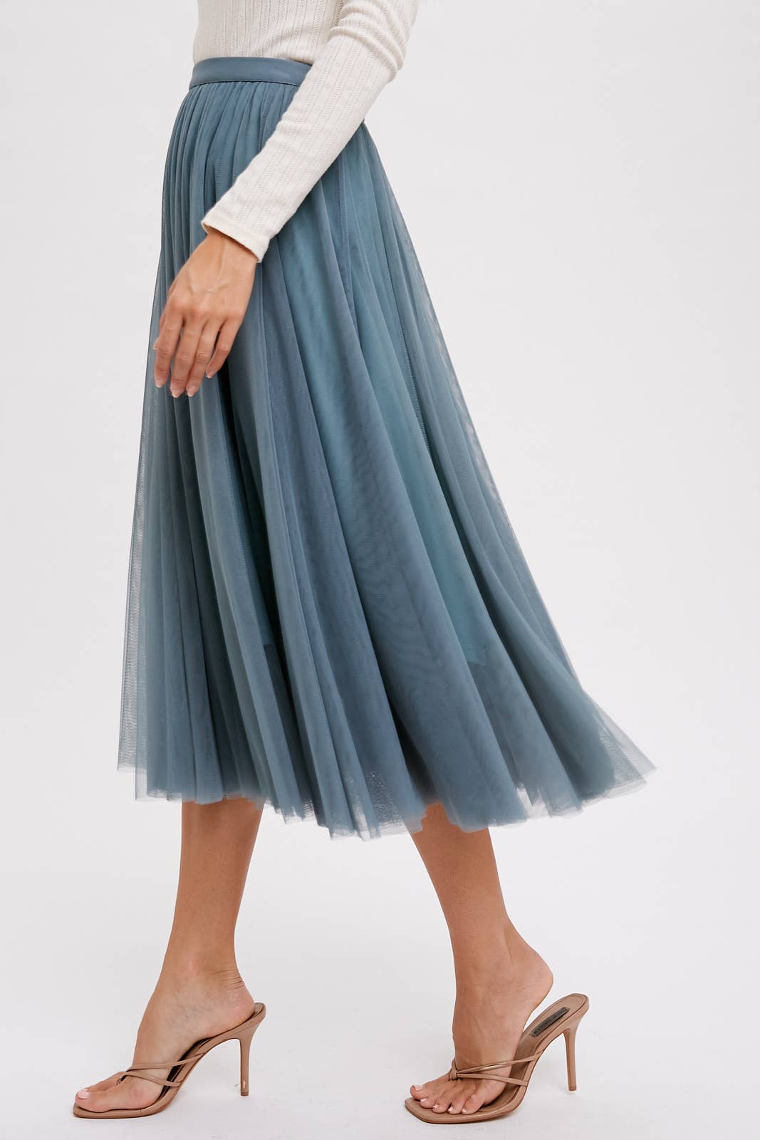 Tulle Midi Skirt - Dark Mint