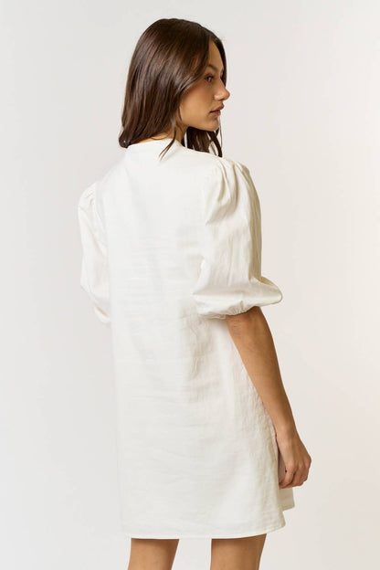 Bow Tie Linen Mini Dress