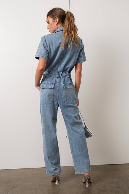 Denim Utility Jumpsuit