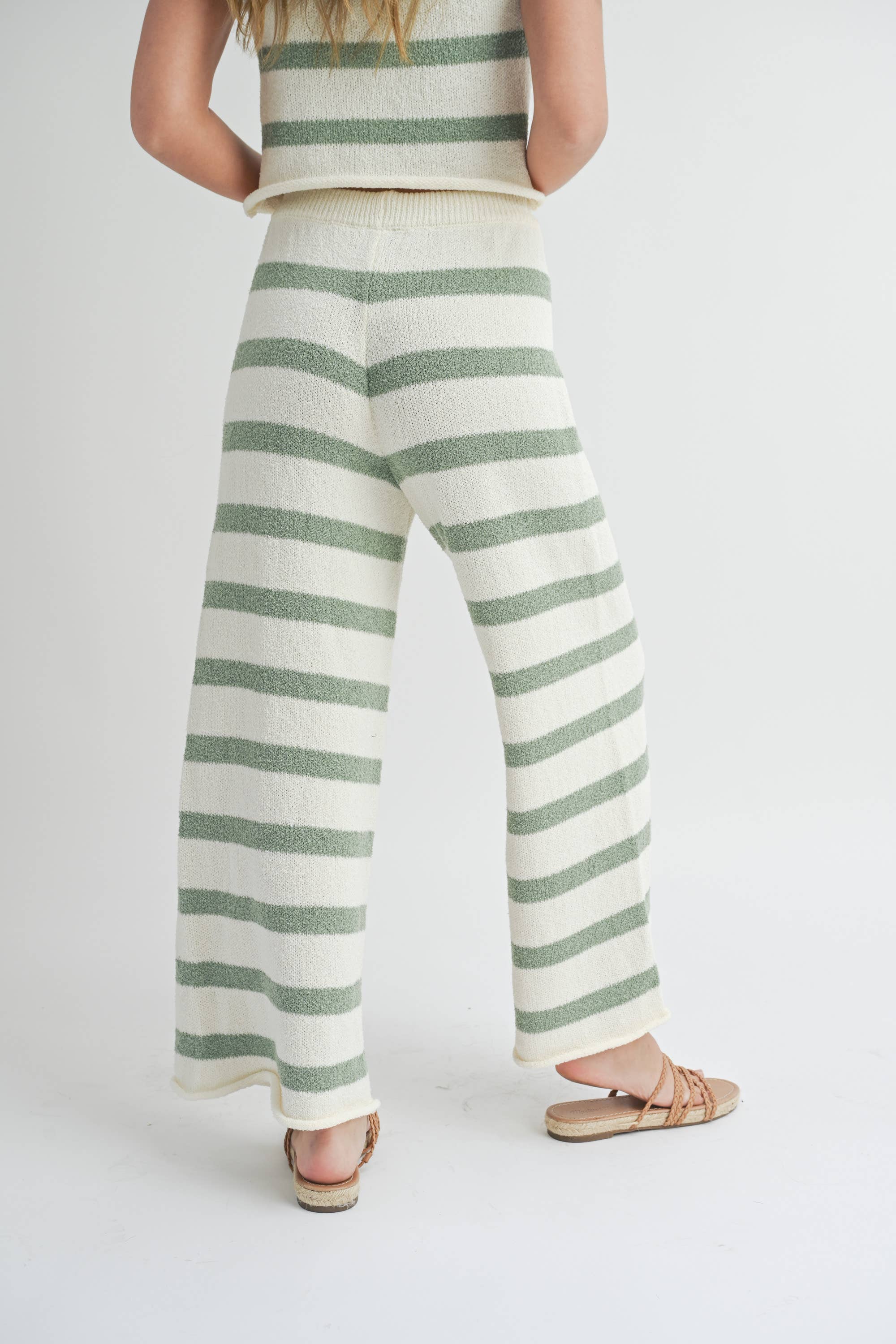 Sage Wide Stripe Knit Pants