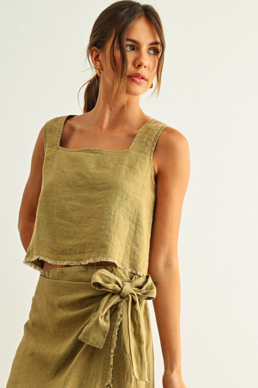 Square Raw Hem Top