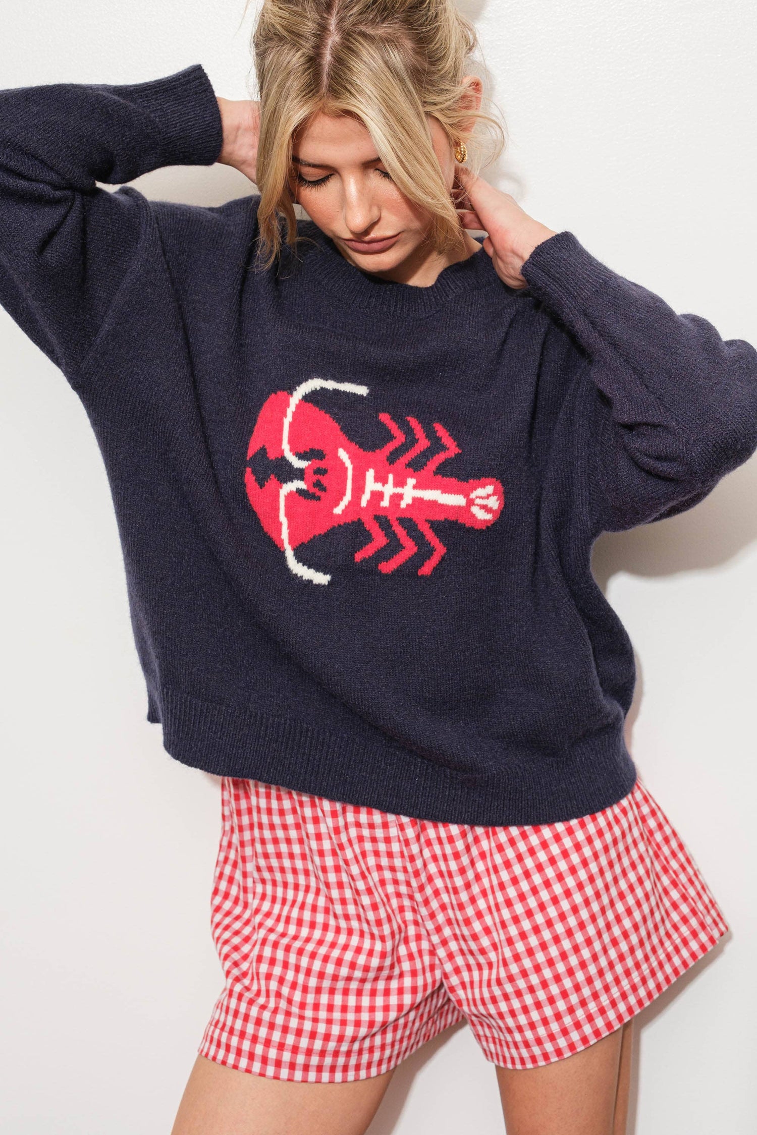 Navy Lobster Sweater