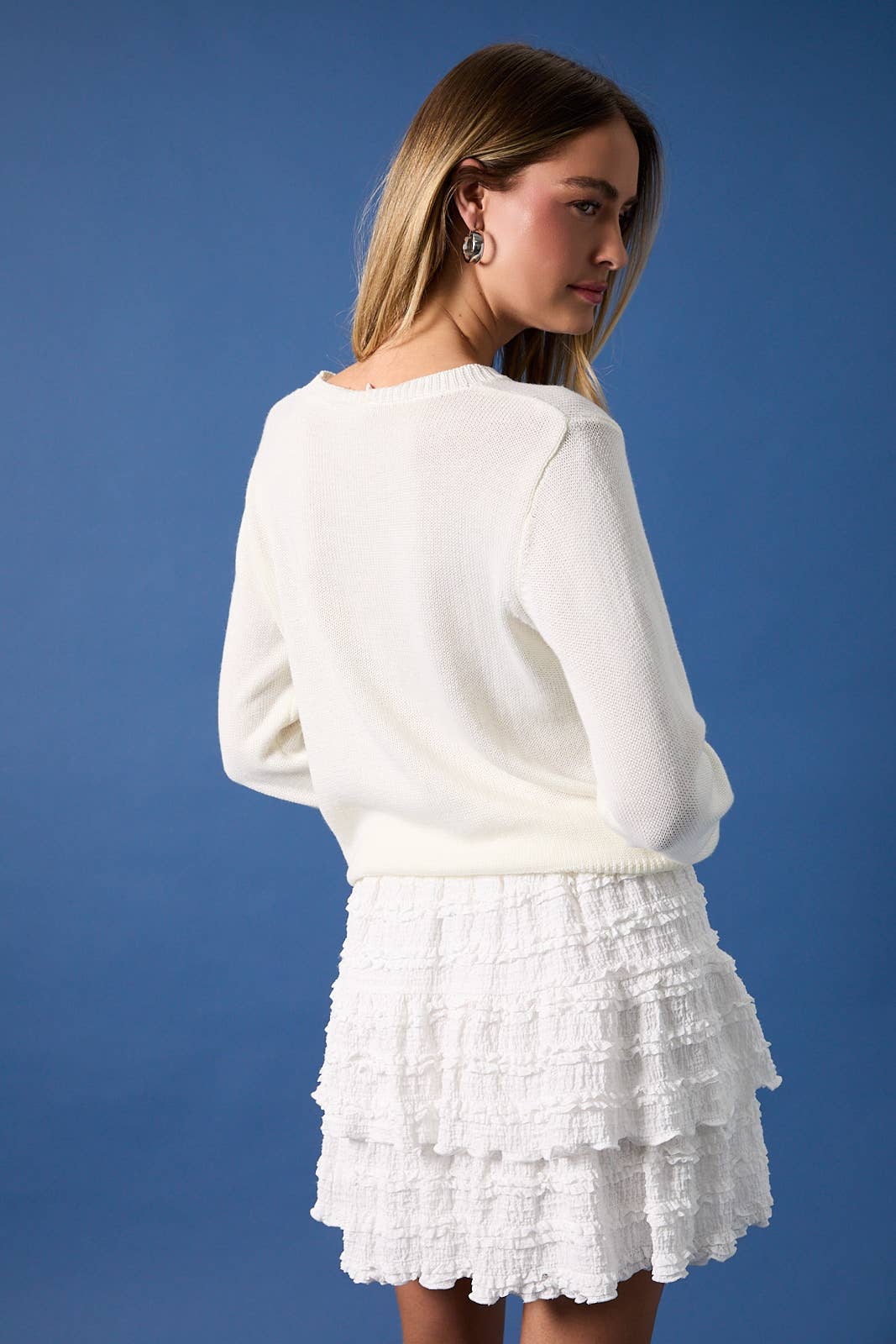 US Flag Round Neck Sweater
