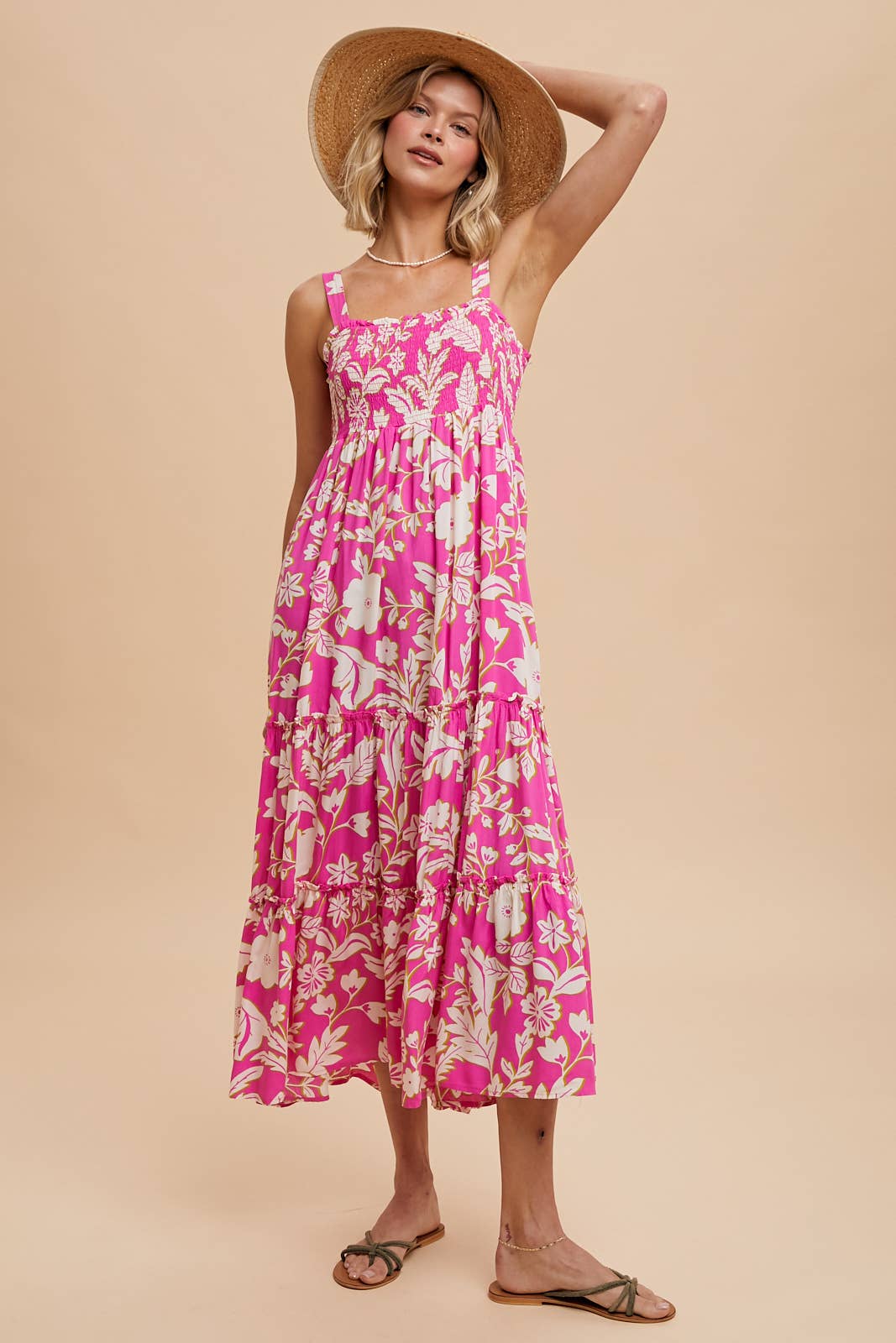 Orchid Smocked Midi Dress