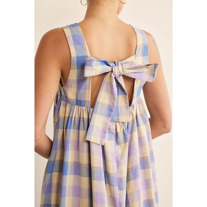 Lavender Plaid Midi Dress