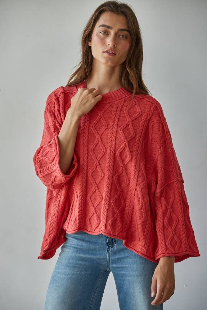 Quarter Sleeve Pullover - Red