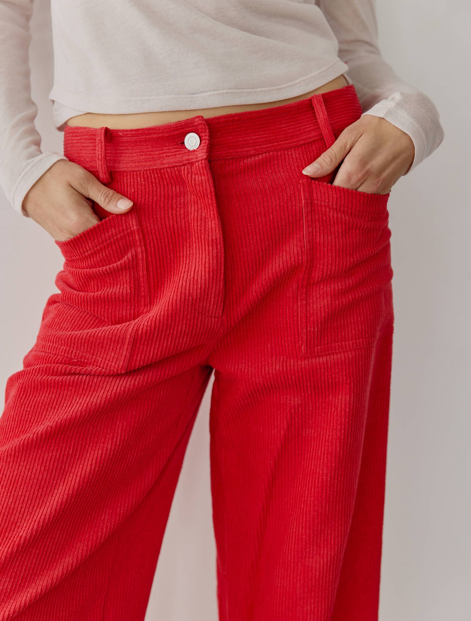 Nadya Corduroy Pants - Red