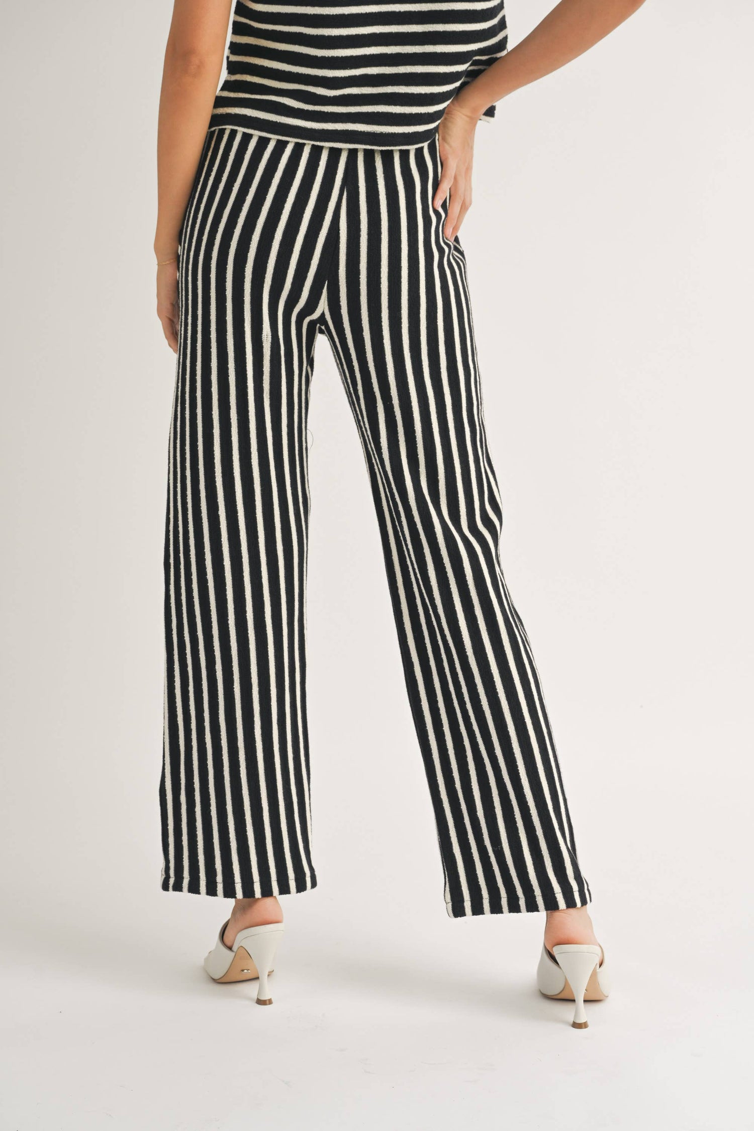 Textured Stripe Knit Pants