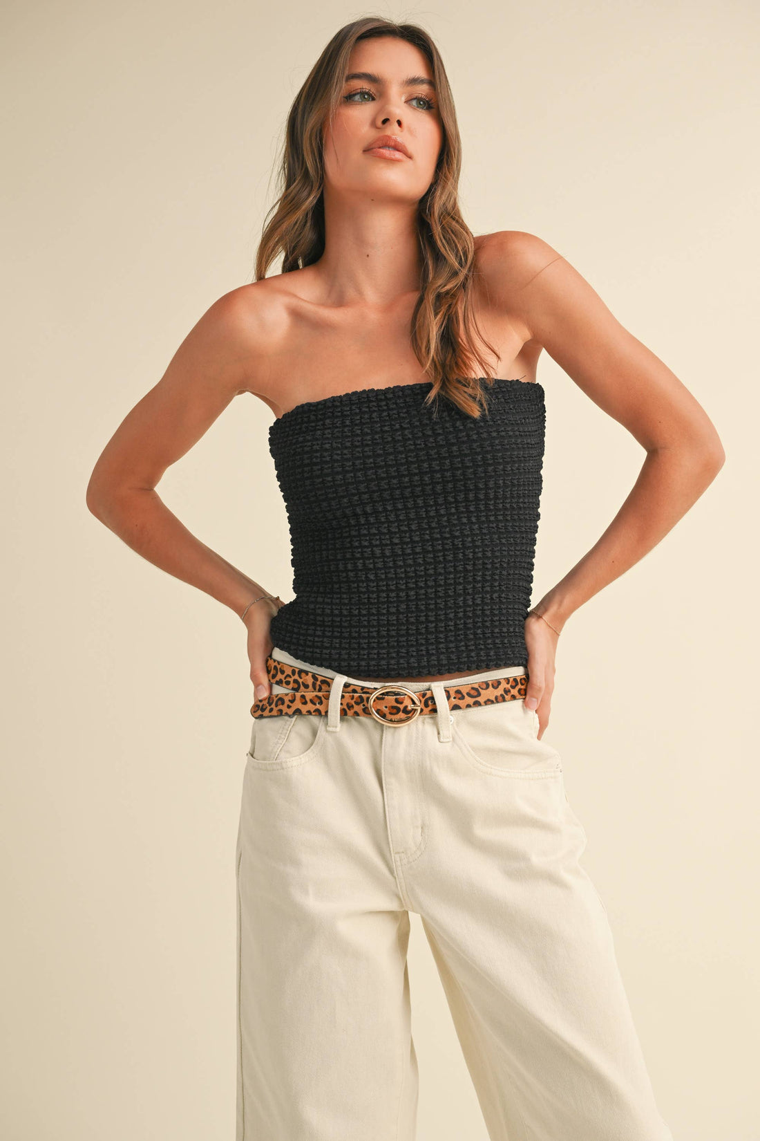 Textured Tube Top - Black