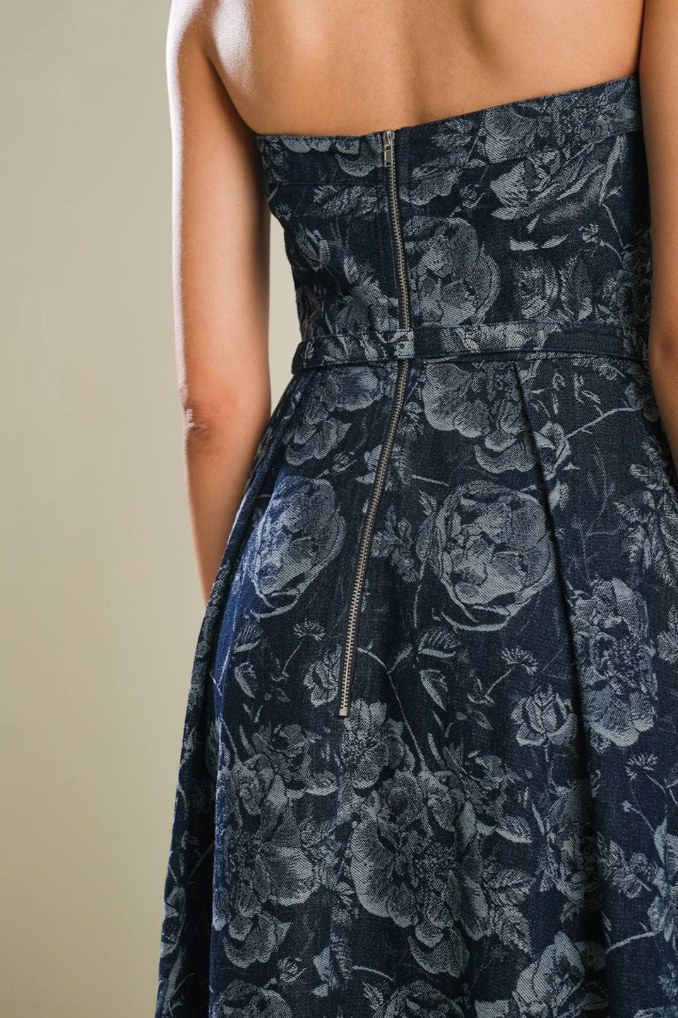 Jacquard Denim Midi Dress