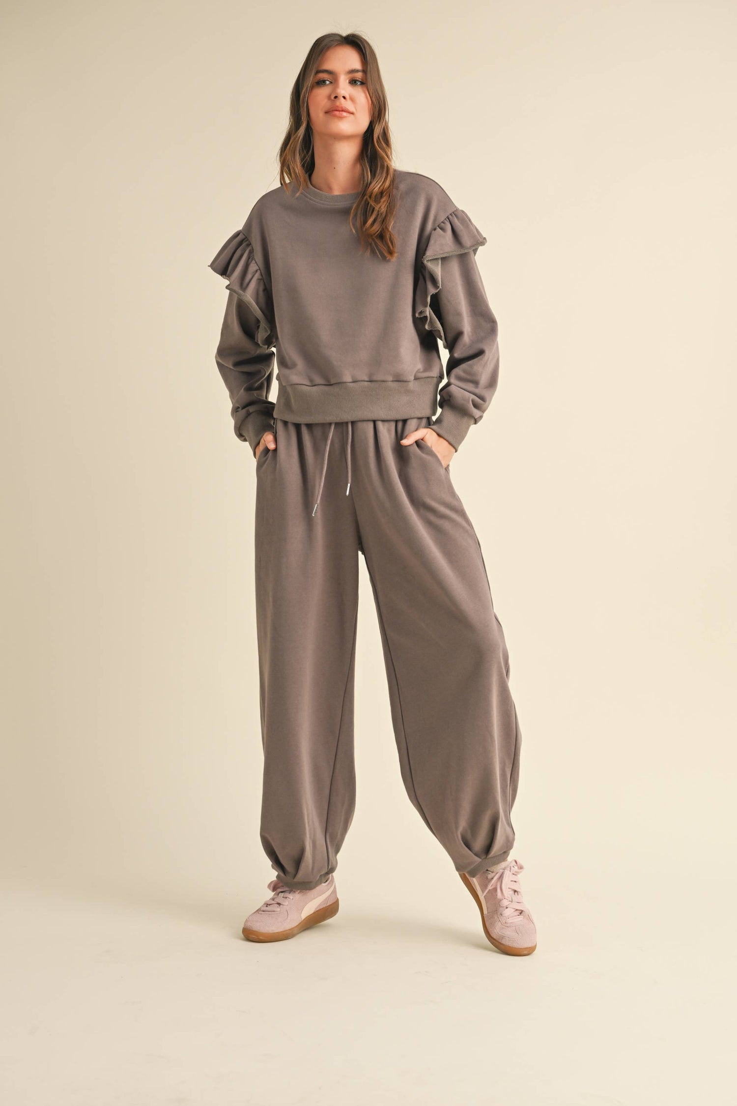 Pleated Sweatpants - Mocha