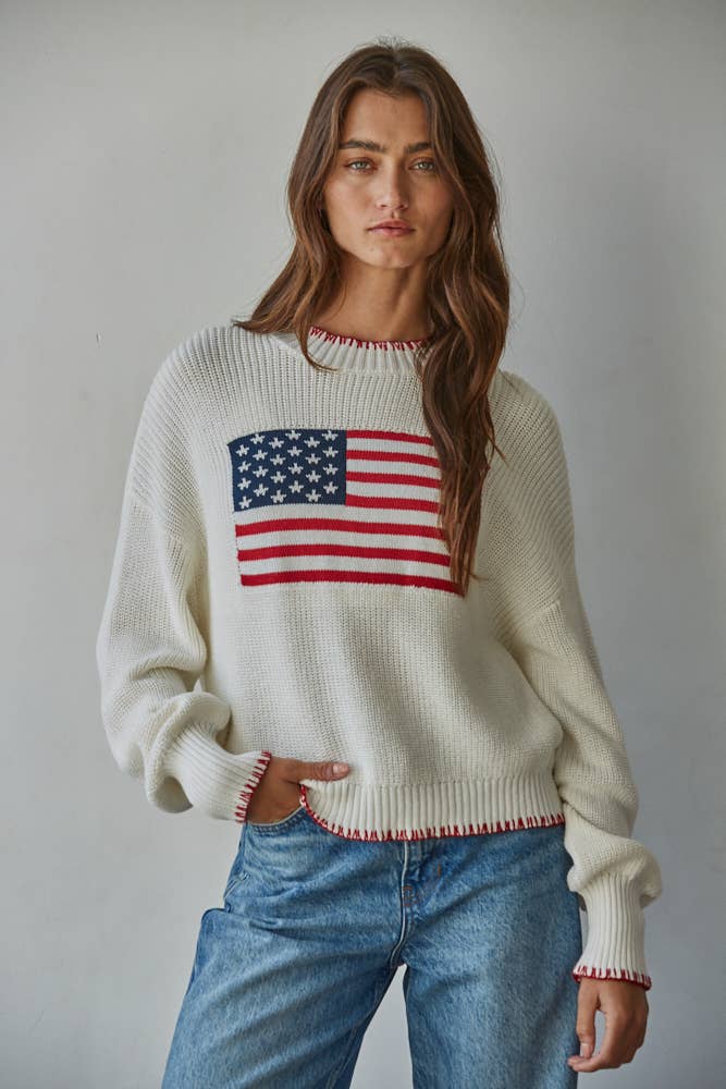 Crew American Flag Sweater