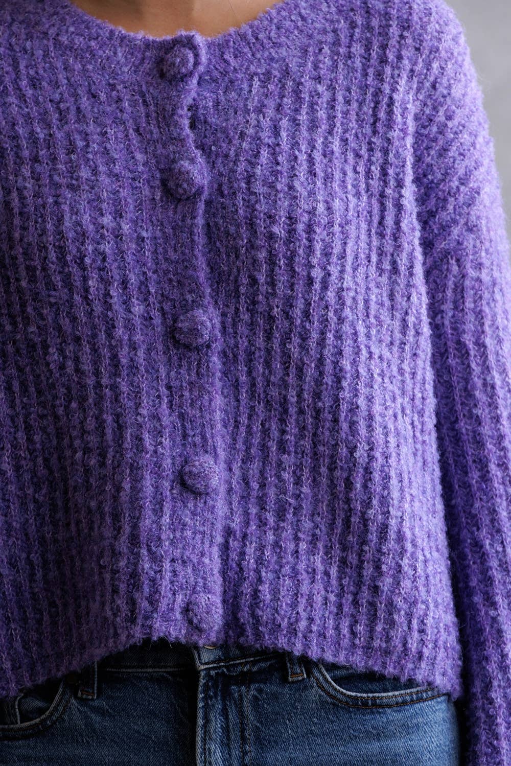 Purple Knit Cardigan