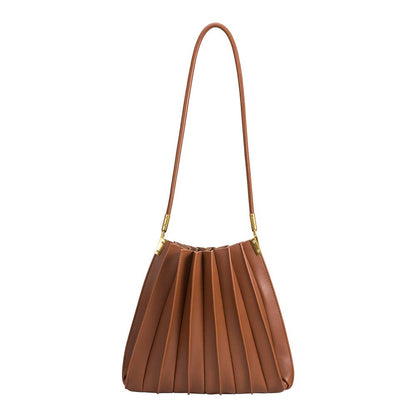 Carrie Brown Pleated Vegan Shoulder Bag