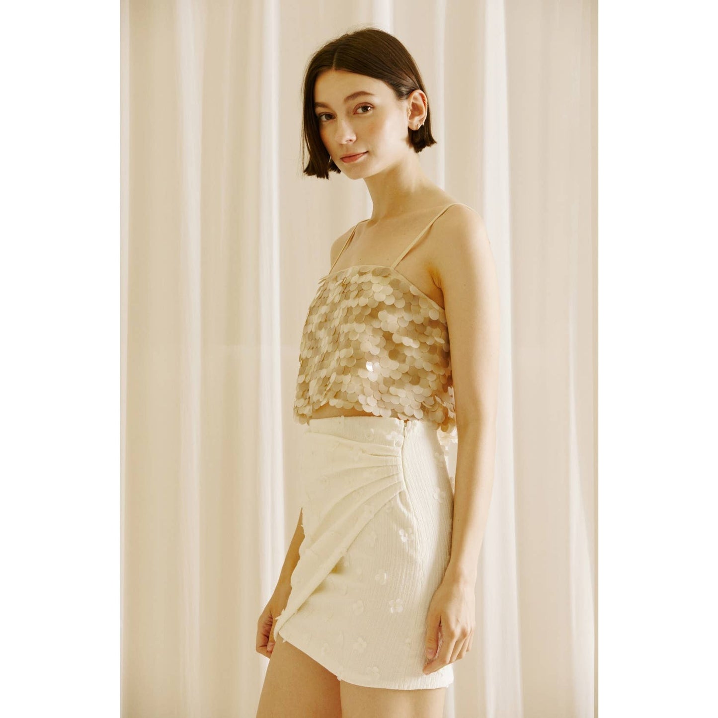 Champagne Sequin Top