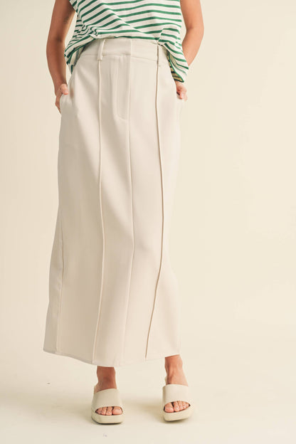 Stretched Long Skirt - Beige