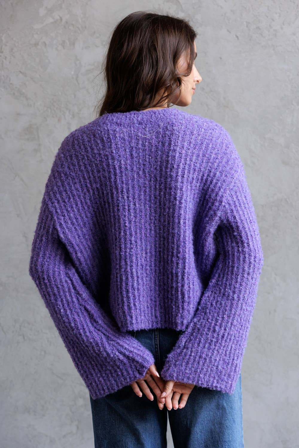 Purple Knit Cardigan