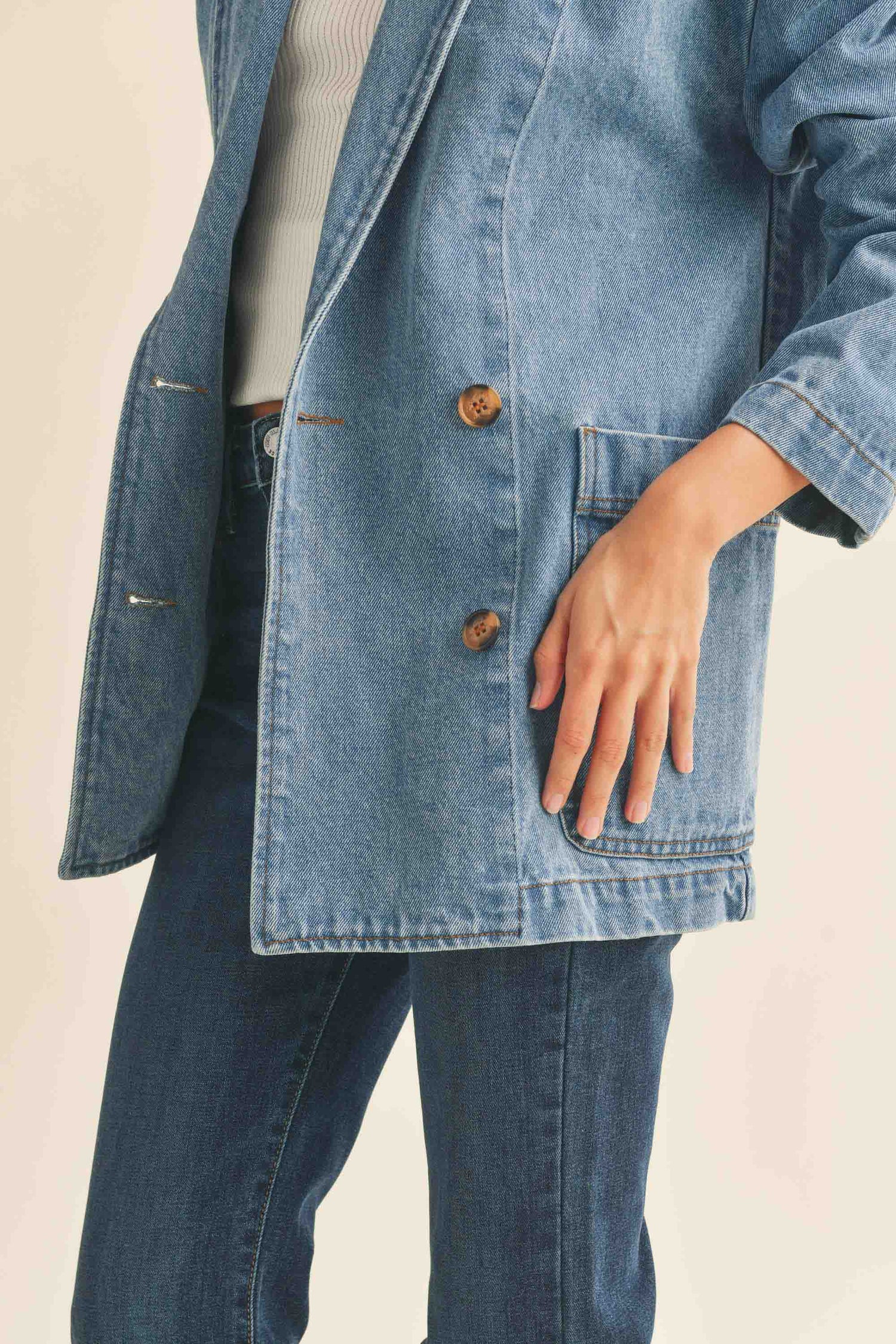 Denim Oversized Blazer