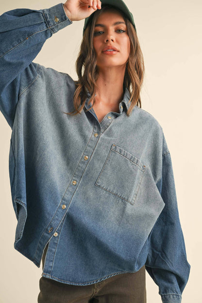 Vintage Denim Button Down Shirt