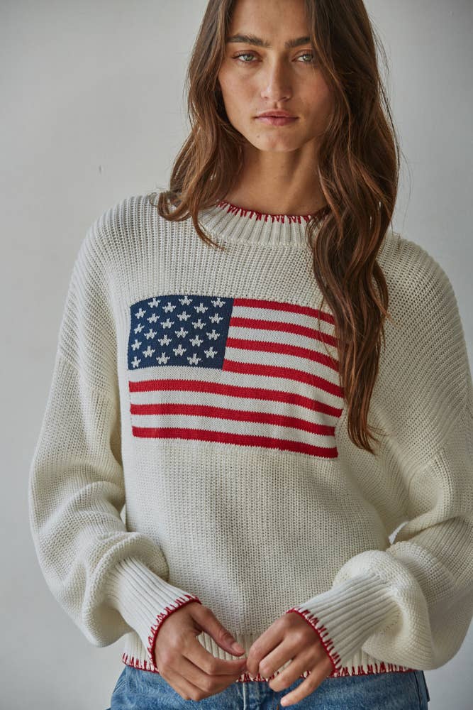 Crew American Flag Sweater