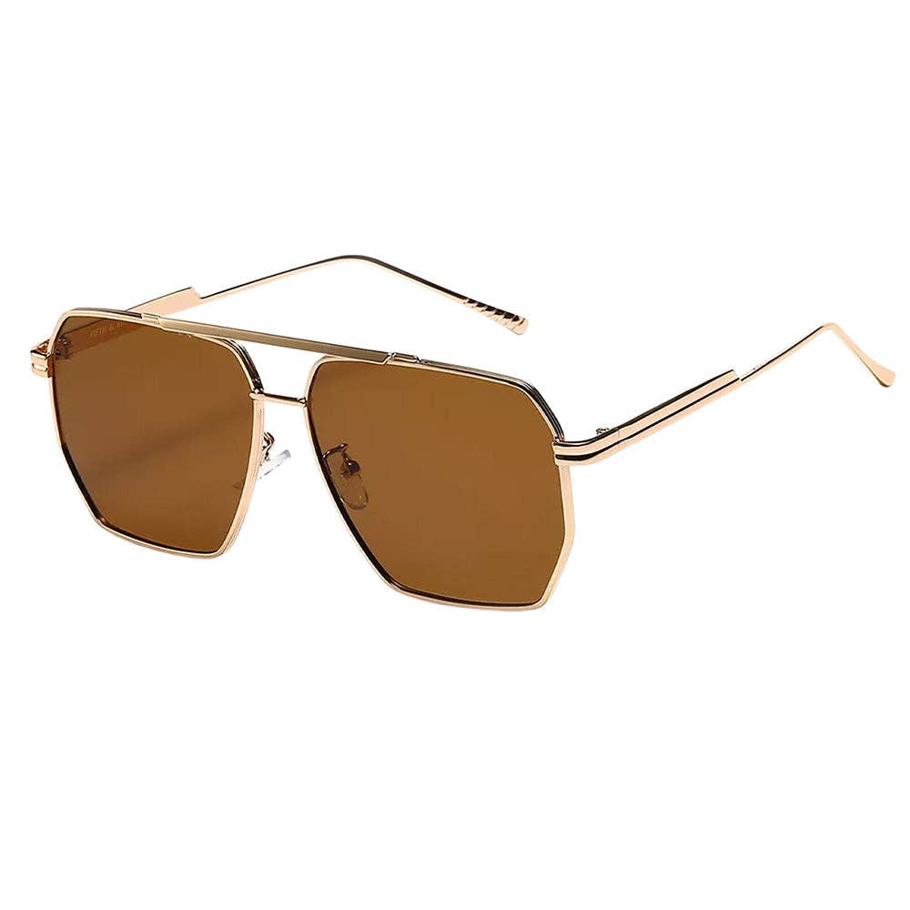 Goldie Polarized Sunglasses: Brown/Gold