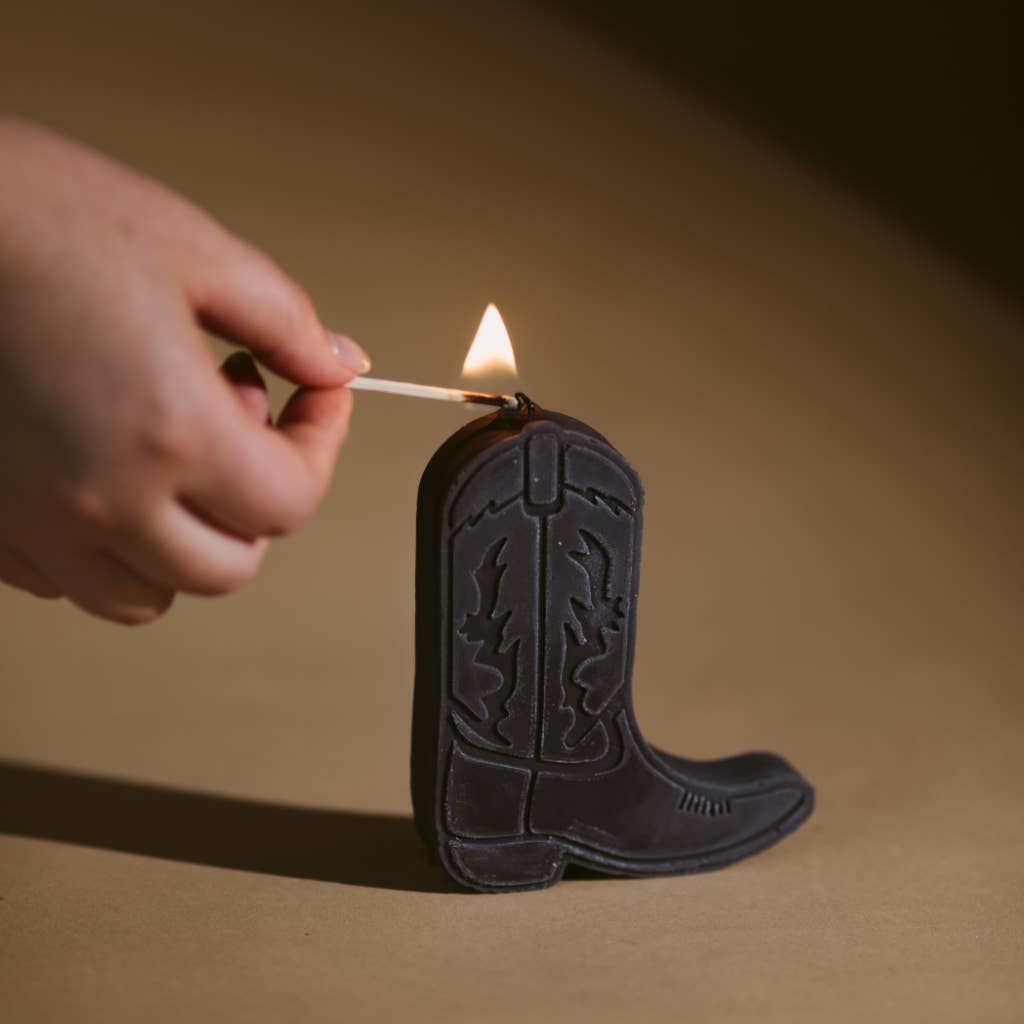 Cowboy Boot Candle: Midnight