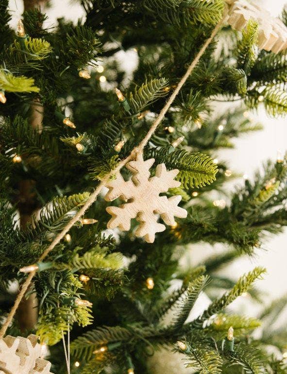 Wood Snowflake Garland