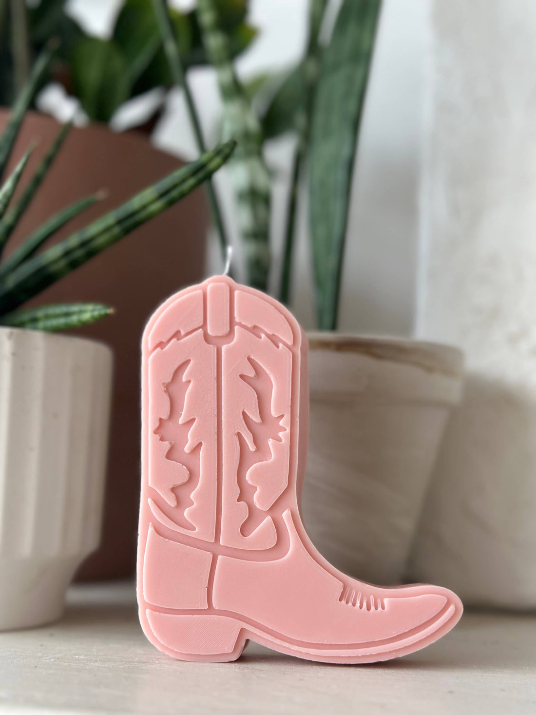 Cowboy Boot Candle: Dusty Rose