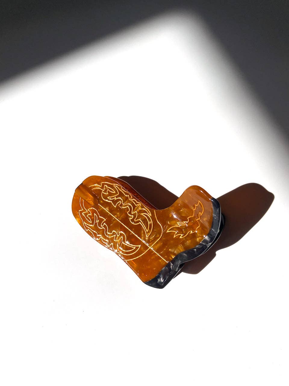 Cowboy Boot Claw Clip - Brown